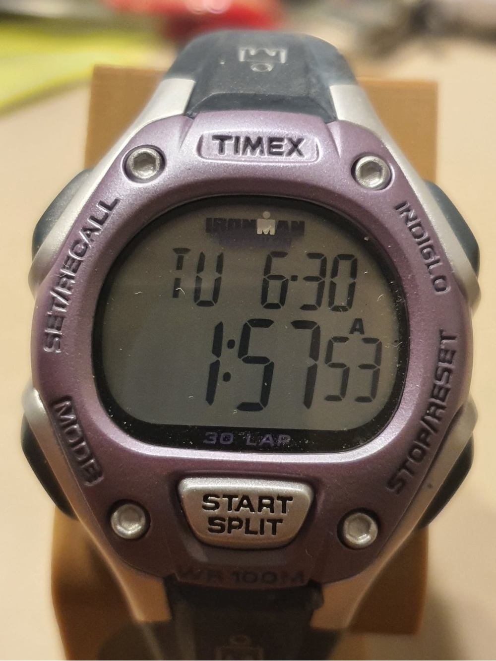 🦋10/$20🦋 Timex Ironman Silver/Purple 30 Lap Digital Alarm Chrono Women's Watch